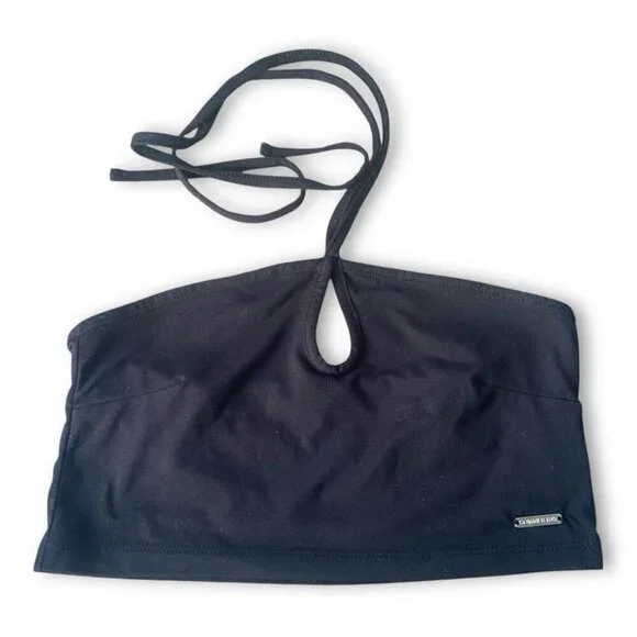 Sommer Ray Black Cropped Halter Top Size S - Picture 4 of 5